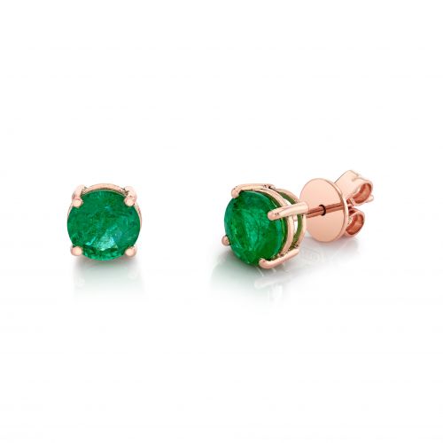 SINGLE ROUND EMERALD STUD