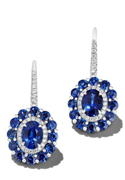 Earrings with Natural Sapphire and Natural Diamonds REF:150 ID:4000
