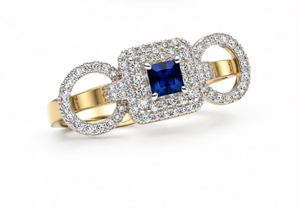 Natural Sapphire and diamond Ring ID:39