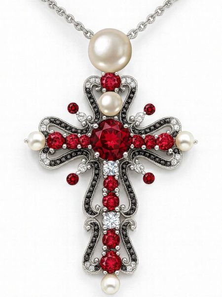one-of-a-kind Limited edition Victorian-inspired cross pendant