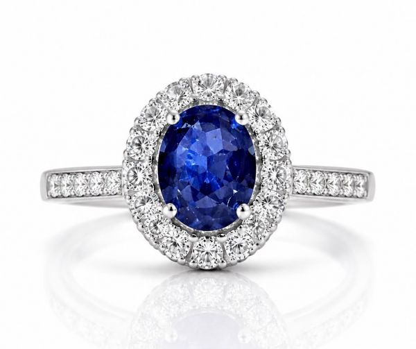3ct Natural Sapphire 18k white gold ID:49