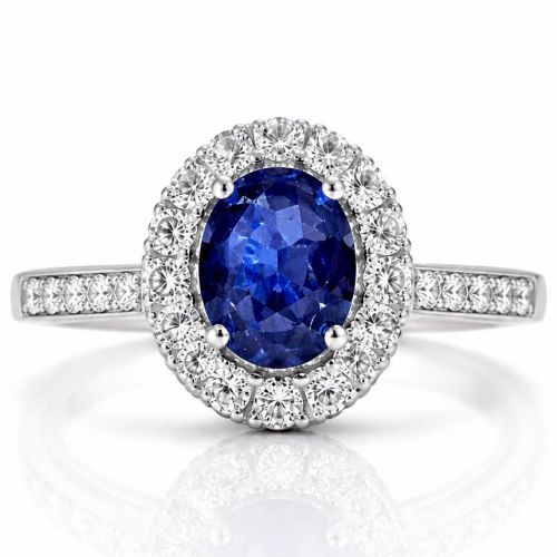 3ct Natural Sapphire 18k white gold ID:49