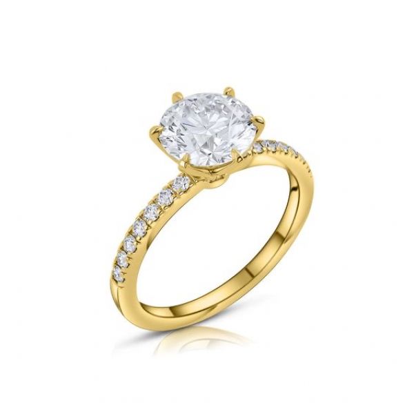 18 k yellow gold ring with natural GIA certified diamond REF: 230 ID:6500