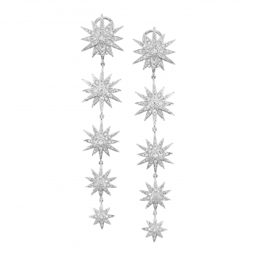 READY TO SHIP DIAMOND FIVE STAR DROP EARRINGS