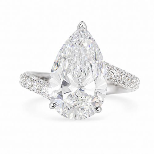 5ct Pear Shape CVD Diamond ring ID:49