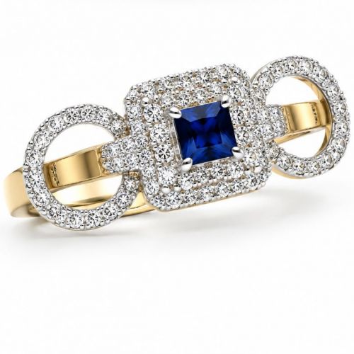 Natural Sapphire and diamond Ring ID:39