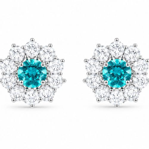 Lab grown Paraiba Tourmaline Studs ID:27