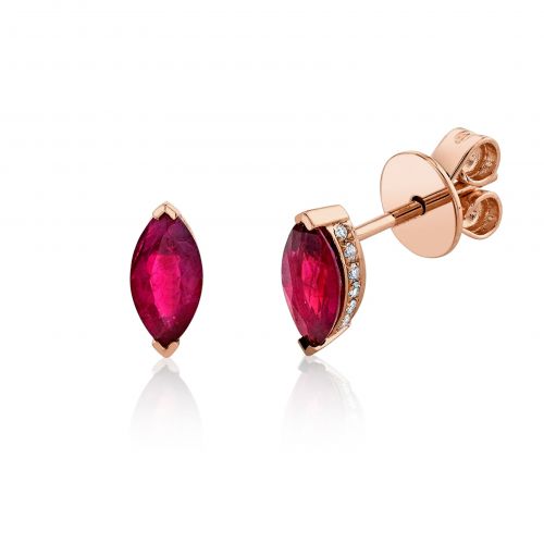 RUBY MARQUISE STUDS
