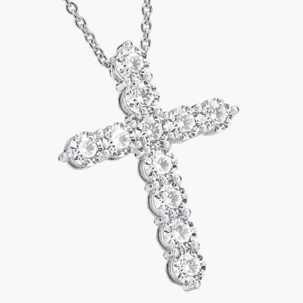 Round CVD Diamond Cross Large Pendant   EF-VVS  3,3 ct REF: 110 ID:2750