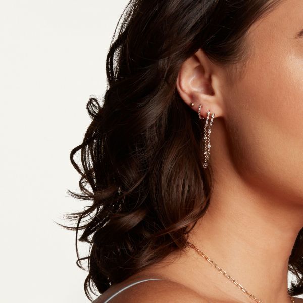 DIAMOND DOUBLE FRINGE PEAR DROP HUGGIES