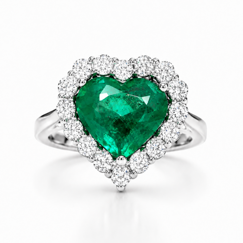 Natural Emerald & diamond ring ID:5500