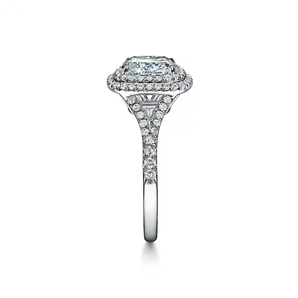 GIA Certified Cushion-cut Double Halo Engagement Ring with Natural Diamonds REF:330 ID:8200