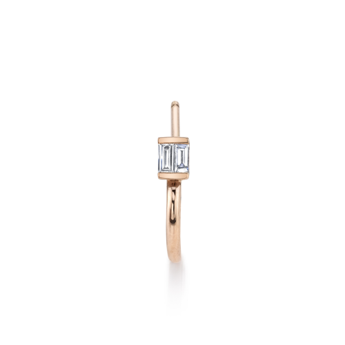 SINGLE DIAMOND BAGUETTE DROP HUGGIE