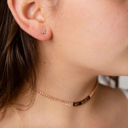 MINI ME DIAMOND PAVE INITAL STUDS