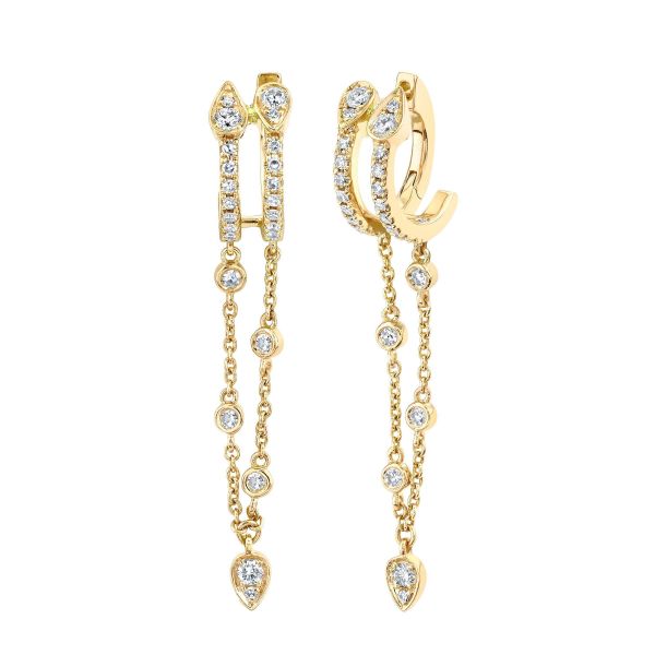 DIAMOND DOUBLE FRINGE PEAR DROP HUGGIES