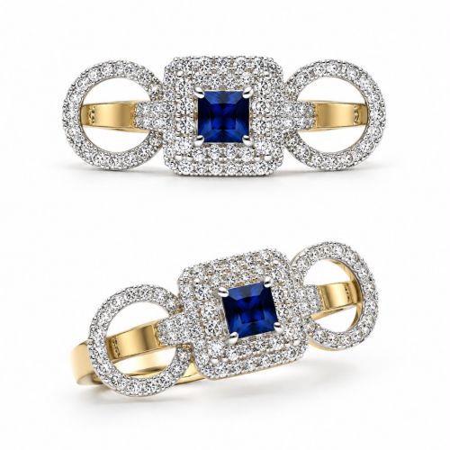 Natural Sapphire and diamond Ring ID:39