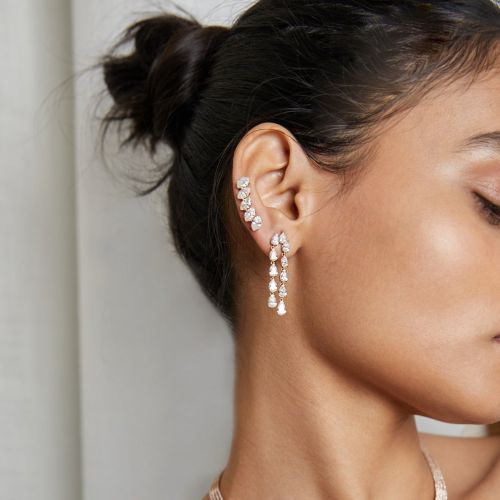 READY TO SHIP DIAMOND TEARDROP CHANDELIER EARRINGS