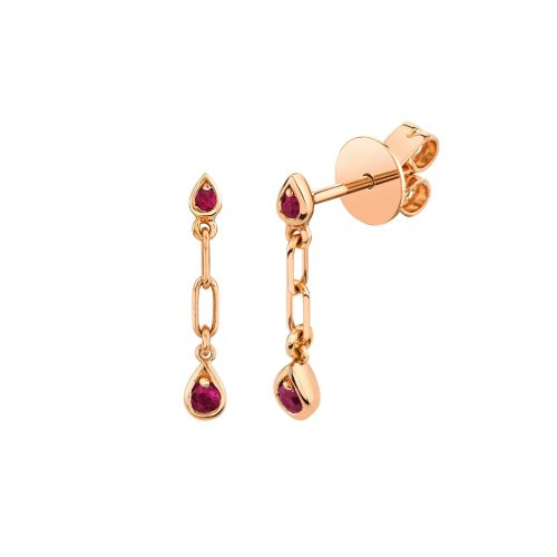 MINI ME RUBY DANGLE DROP STUDS