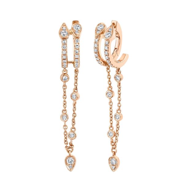 DIAMOND DOUBLE FRINGE PEAR DROP HUGGIES