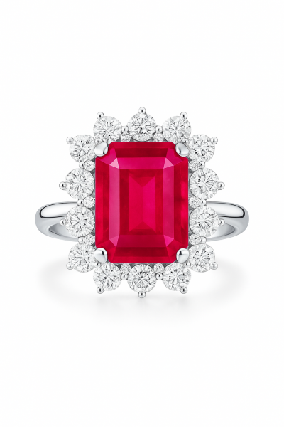 18 k gold, natural ruby ( no heated, no treated) , natural diamonds DEF/VVS REF:200 ID:4950