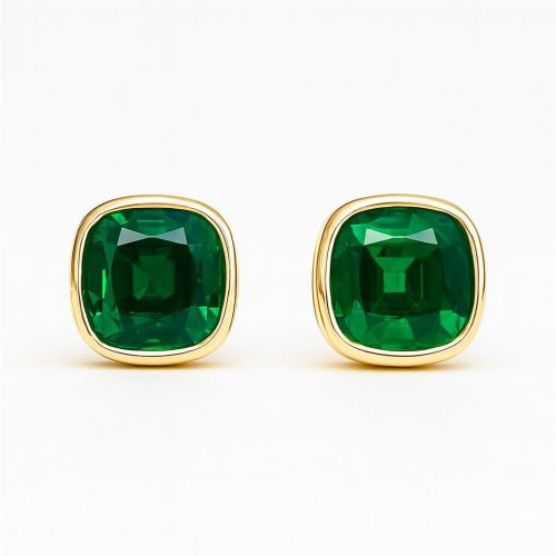 Lab grown Colombian emerald Earring REF:55 ID:1900