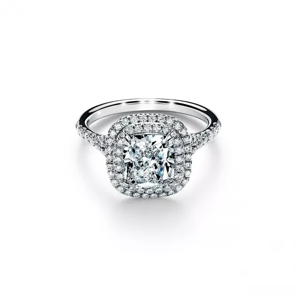 GIA Certified Cushion-cut Double Halo Engagement Ring with Natural Diamonds REF:330 ID:8200